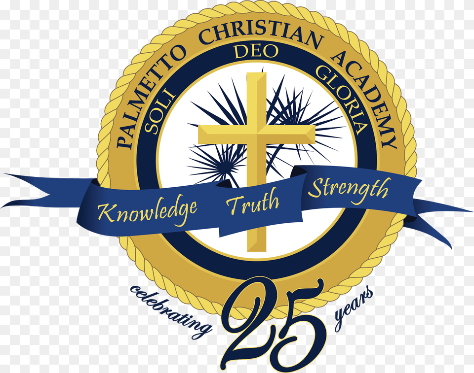 Transparent 25th Anniversary Palmetto Christian Academy, Badge, Logo, Symbol, Emblem Free Png Download