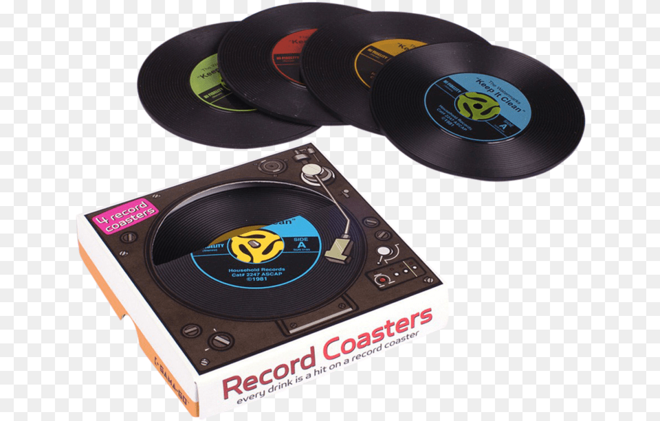 Transparent 45 Record Vinyl Record Coasters, Cd Player, Electronics Free Png