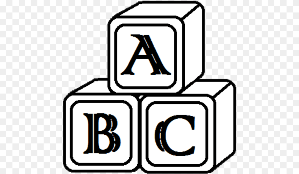 Abc 123 Clipart Building Blocks Clipart Black And White, Number, Symbol, Text, Dice Free Transparent Png