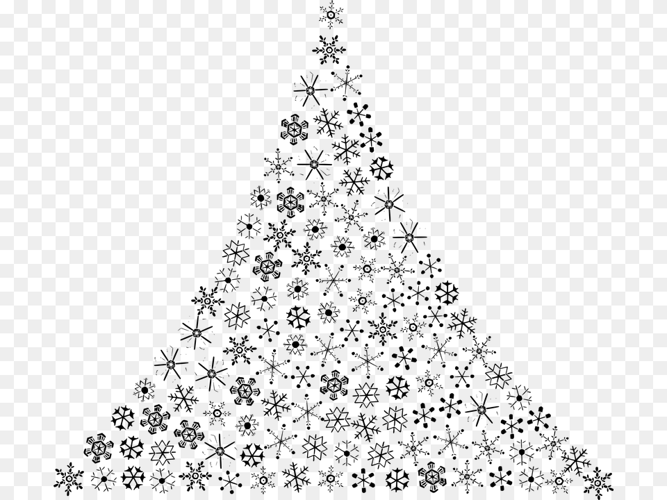 Transparent Abstract Christmas Tree Clipart Snowflake Christmas Tree, Gray Free Png