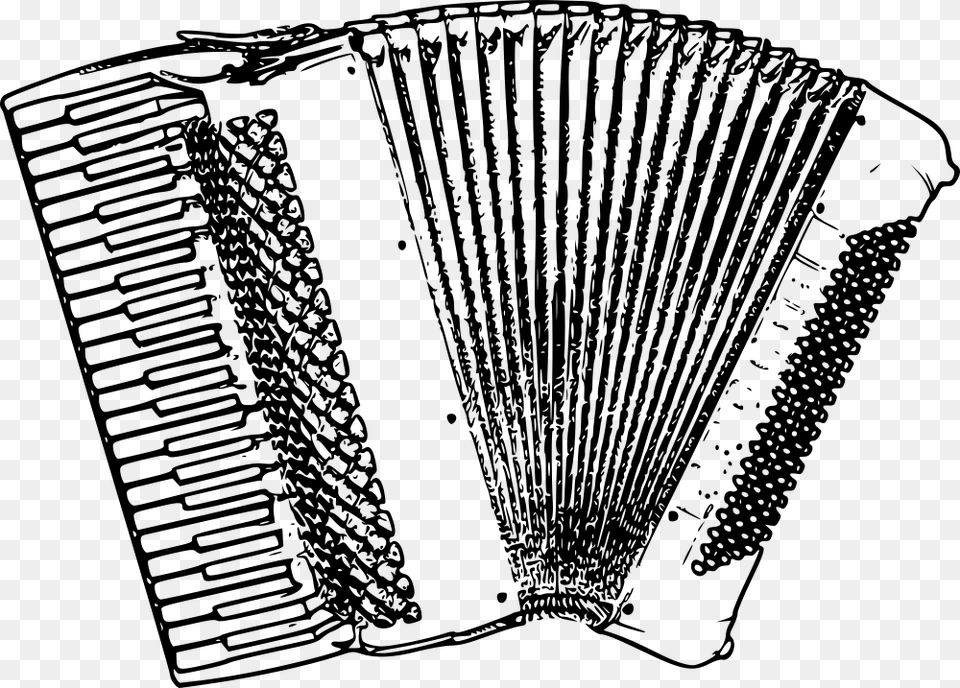 Transparent Accordion Clip Art Musical Instrument Bampw, Gray Free Png Download