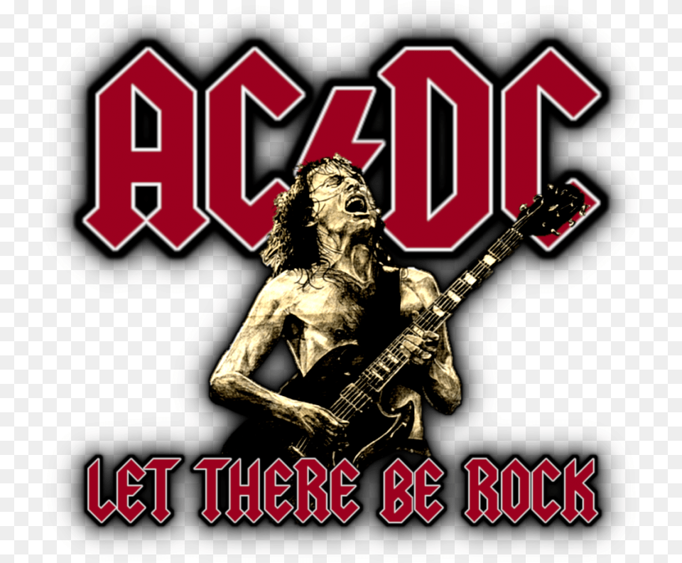 Acdc Logo Let There Be Rock Logo, Adult, Male, Musical Instrument, Guitar Free Transparent Png