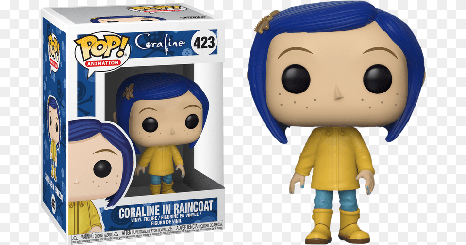 Transparent Advertencia Funko Coraline In Raincoat, Clothing, Coat, Baby, Person Free Png