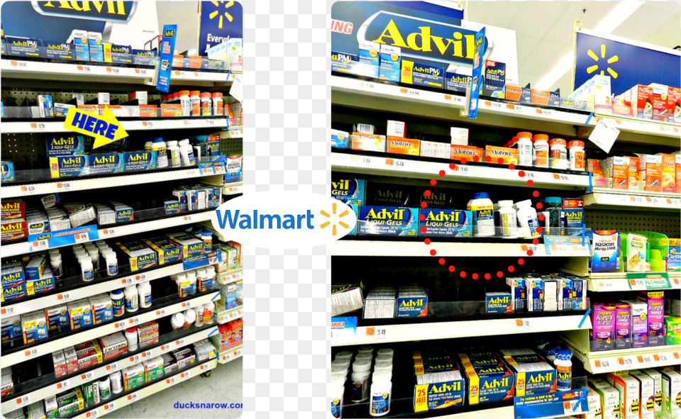 Transparent Advil Walmart, Shop, Shelf, Indoors, Food Png Image