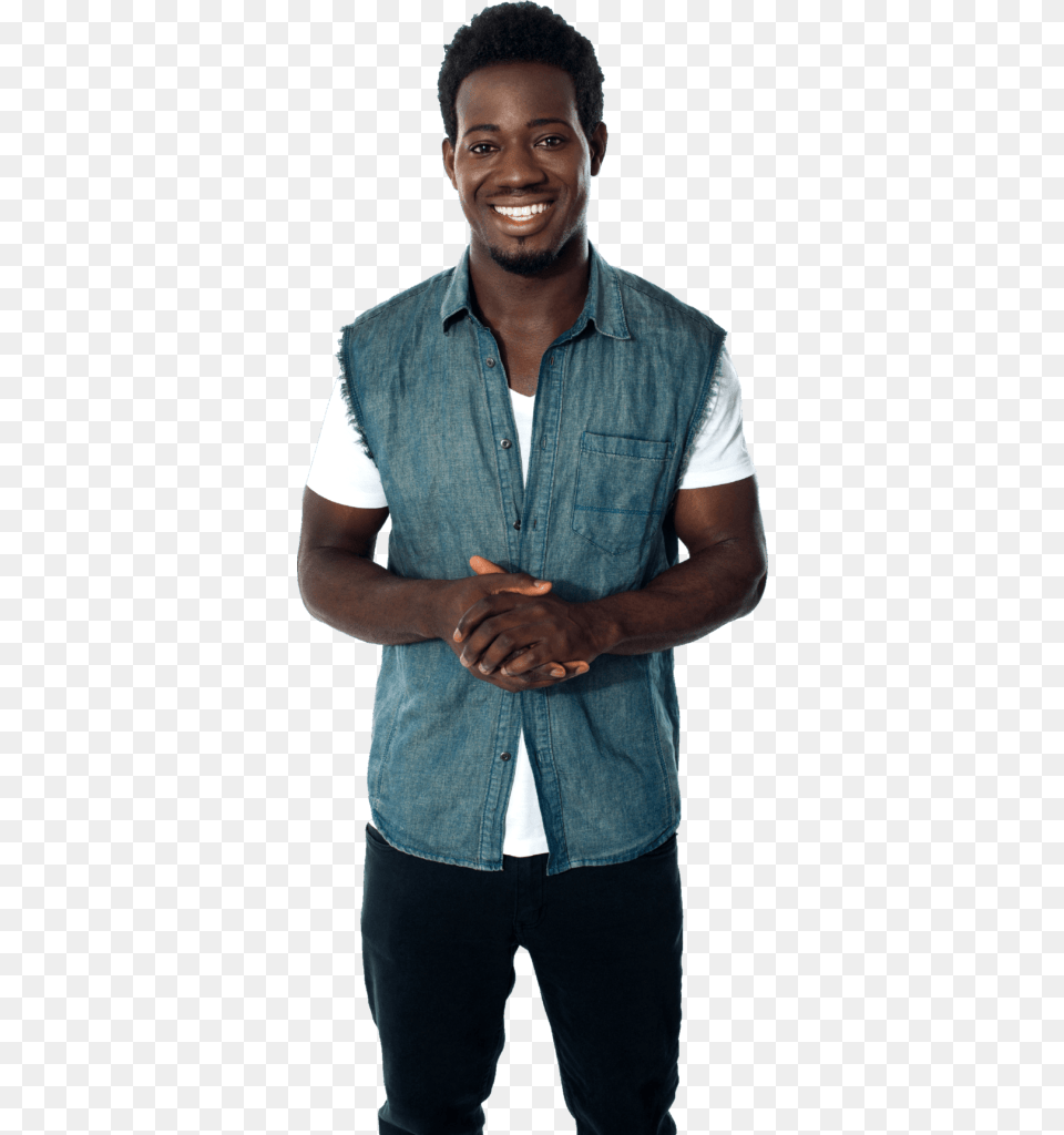 African American Man Clipart Smiling Black Teenager, Vest, Clothing, Face, Happy Free Transparent Png