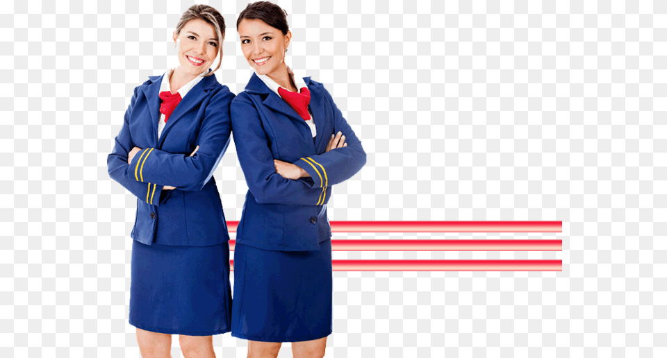 Transparent Air Hostess Flight Attendant Blue Uniform, Formal Wear, Long Sleeve, Sleeve, Jacket Png
