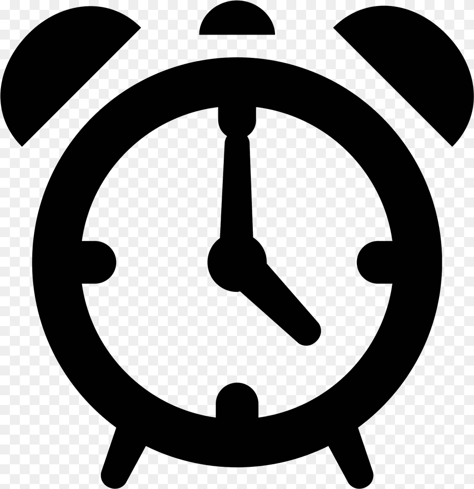 Transparent Alarm Clock Clipart Black And White Alarm Clock Icon, Gray Free Png Download