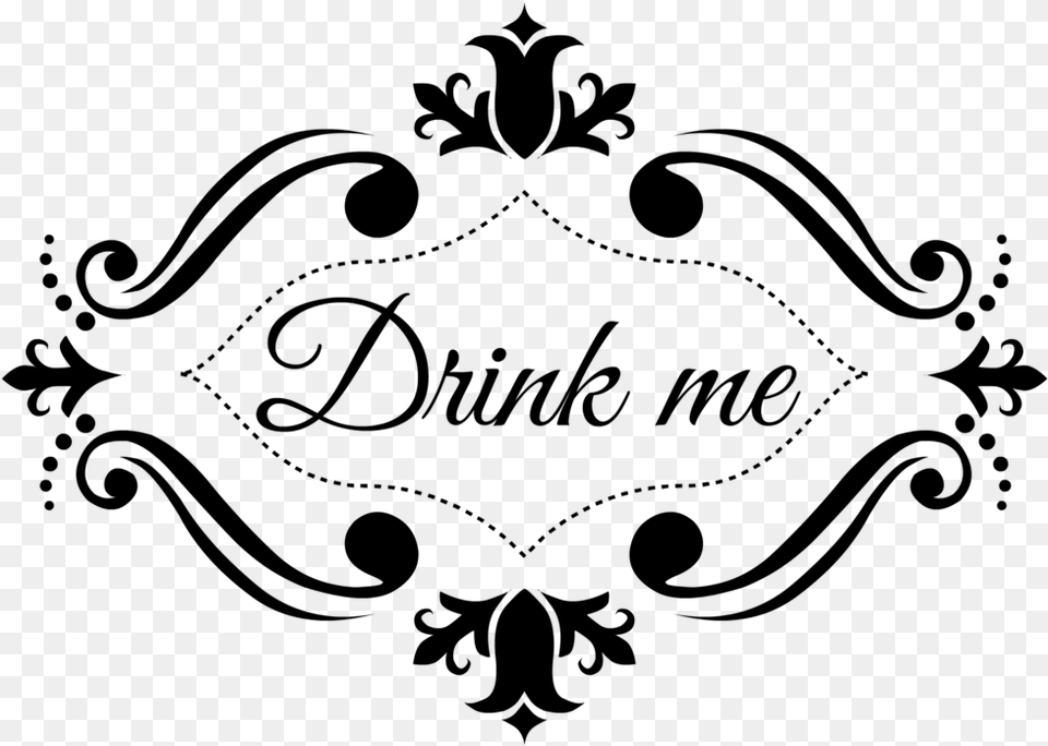 Alice In Wonderland Silhouette Alice In Wonderland Drink Me Label, Gray Free Transparent Png