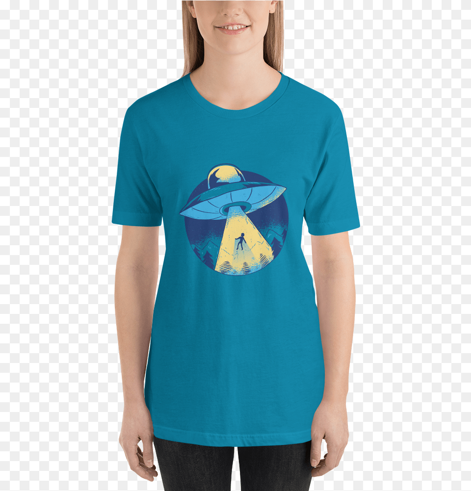 Transparent Alien Spaceship Long In Length Shirt Women, Clothing, T-shirt, Face, Head Png Image