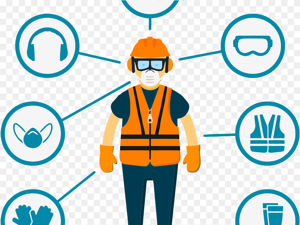 Transparent Almacen Worker Health Safety, Helmet, Clothing, Vest, Hardhat Png Image
