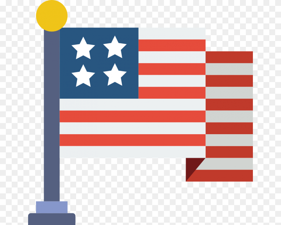 Transparent American Flag Clipart Flag Usa Flat Icon, American Flag Png
