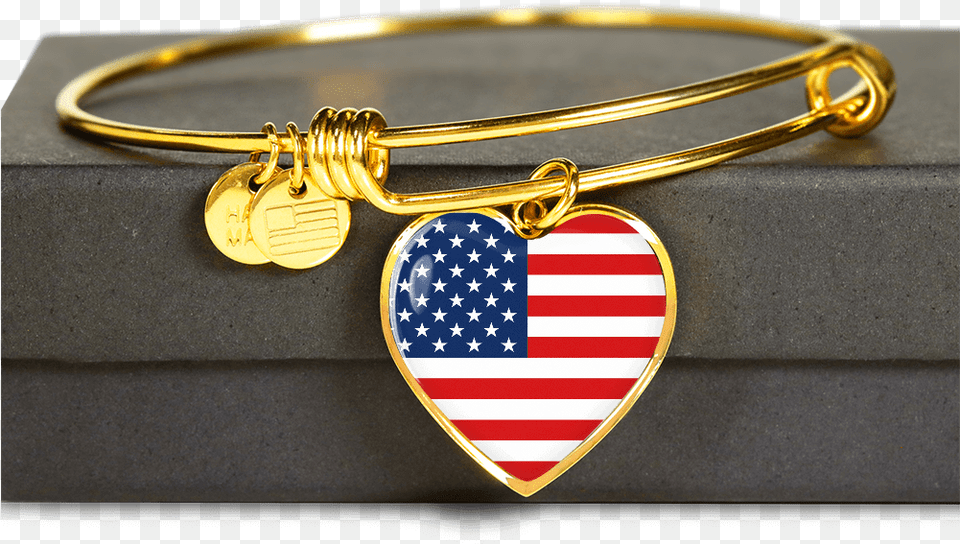 American Flag Heart Flag Of The United States, Accessories, Gold, Jewelry, Bracelet Free Transparent Png