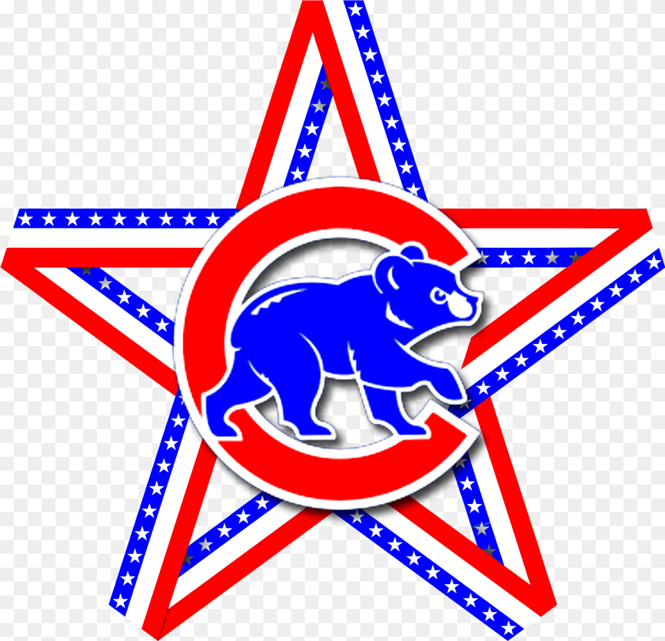 Transparent American Flag Star Download Chicago Cubs, Symbol, Animal, Bear, Mammal Png