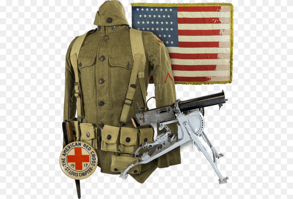 Transparent American Soldier Machine Gun, Weapon, Firearm, Vest, Person Png