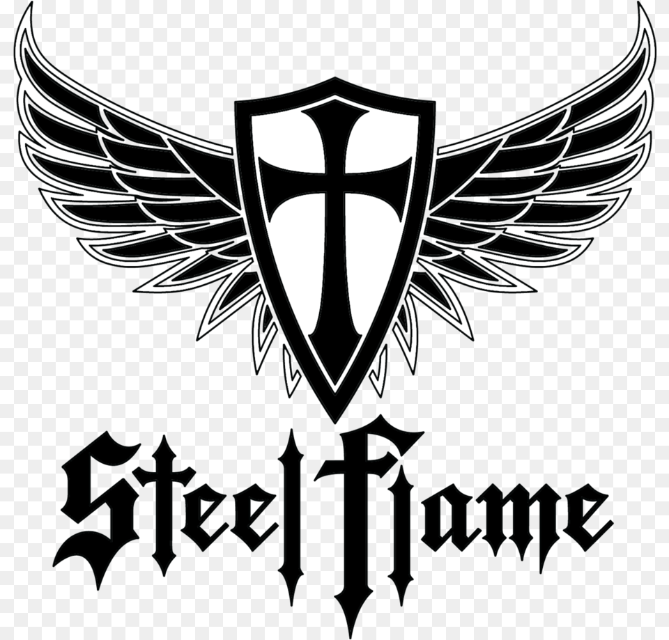 Transparent Angel Wings Steel Flame Logo, Emblem, Symbol Png Image