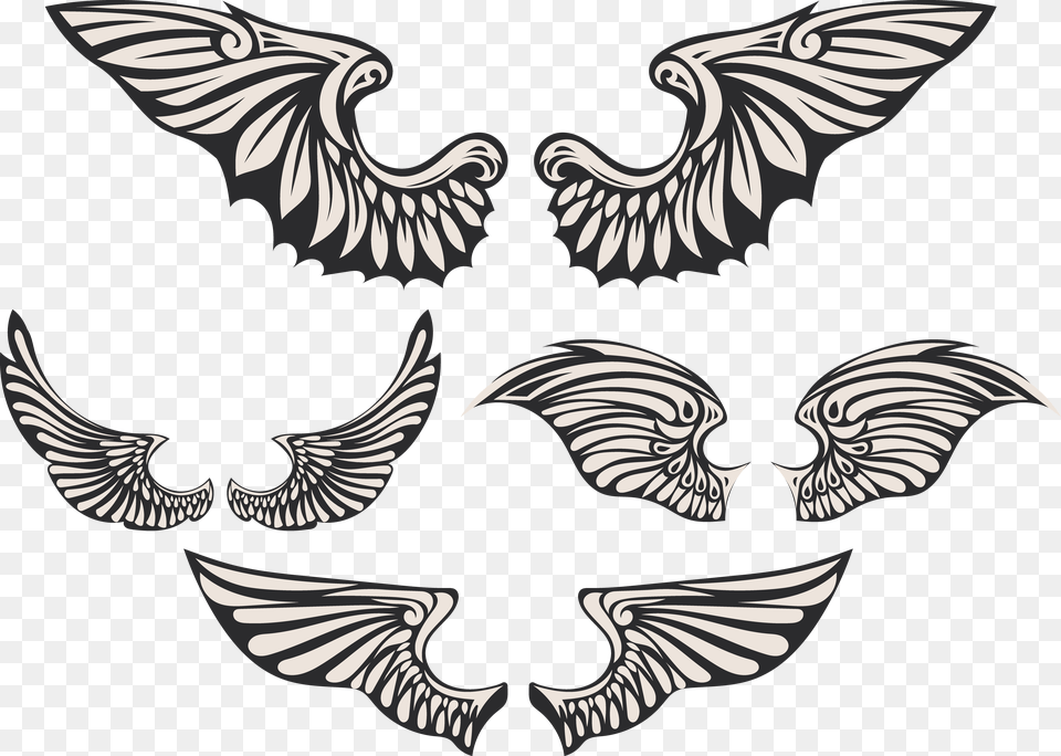 Transparent Angel Wings Vector Symbol For Angel Wings, Emblem, Animal, Bird Png
