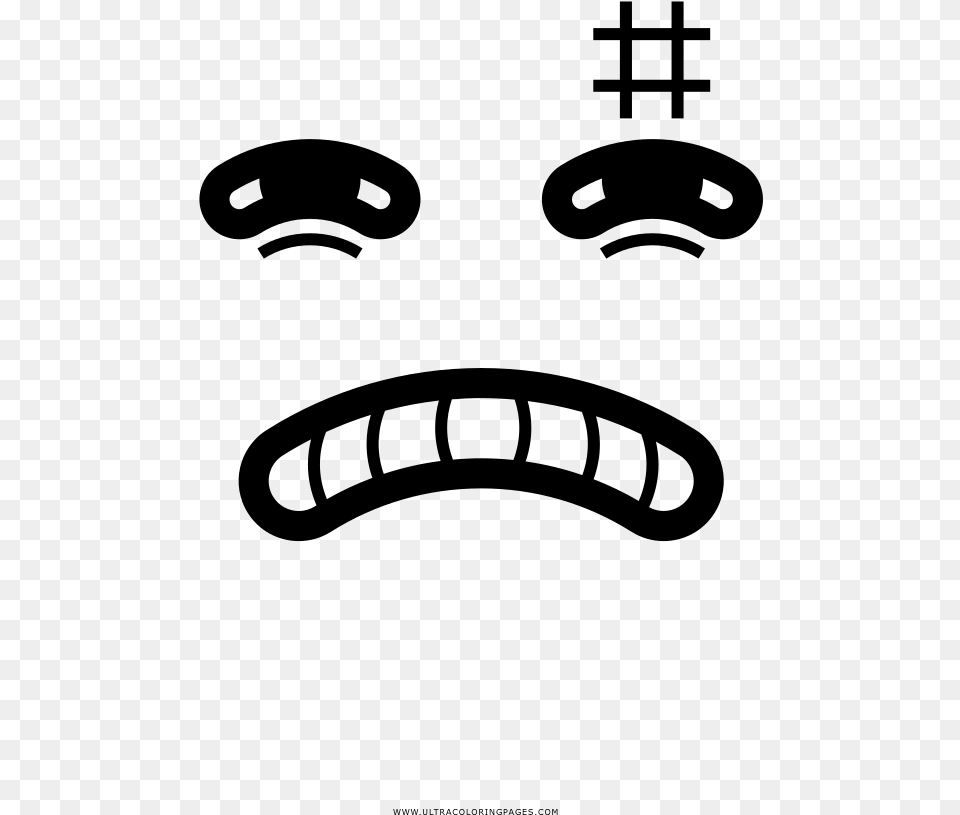 Transparent Angry Mouth Illustration, Gray Png