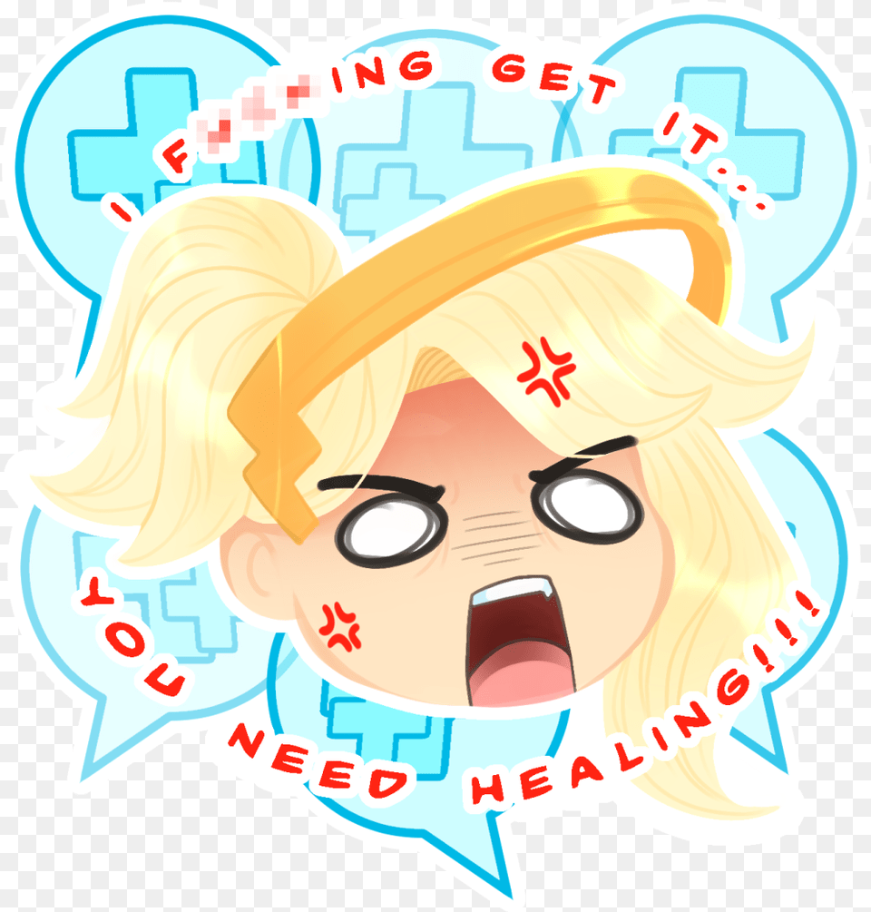 Transparent Angry Mouth Mercy Overwatch Mercy Angry, Book, Comics, Publication, Face Png