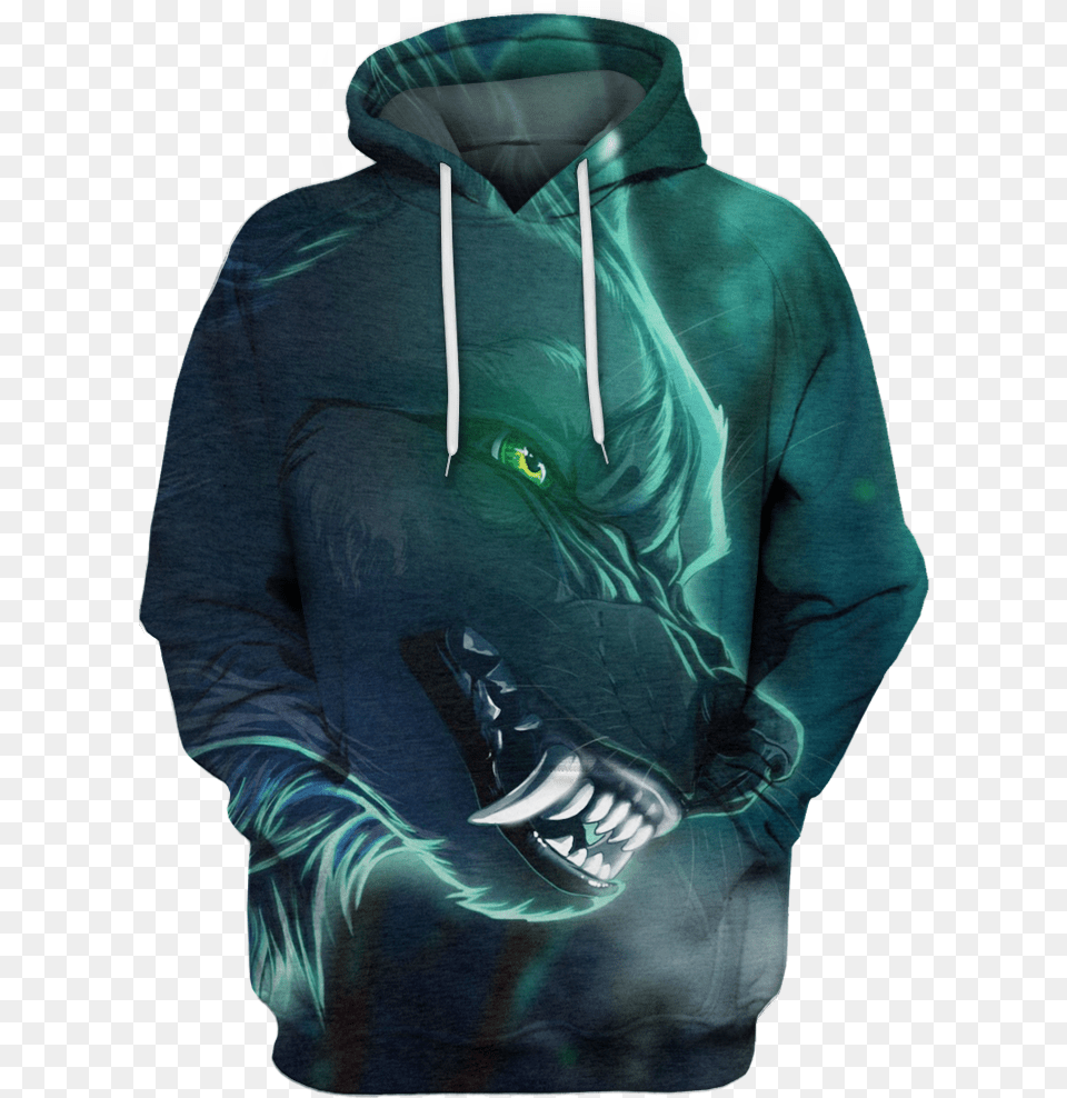 Transparent Angry Wolf Evil Wolf, Clothing, Hoodie, Knitwear, Sweater Png Image