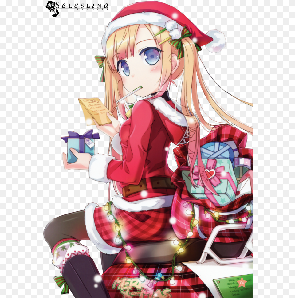 Transparent Anime Christmas Anime Christmas Girl, Book, Publication, Comics, Dress Png