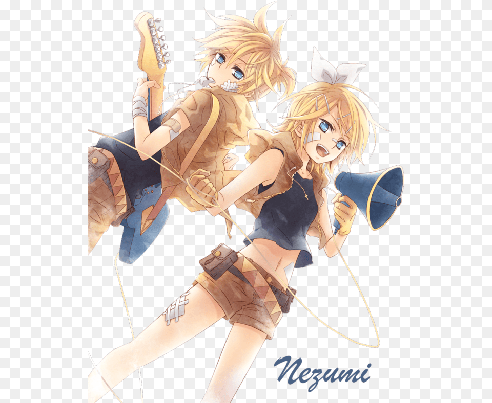 Transparent Anime Couple Rin And Len Render, Publication, Book, Comics, Adult Free Png