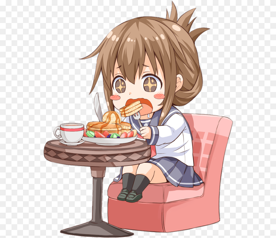 Transparent Anime Food Anime Girl Eating Food, Cup, Book, Comics, Publication Png