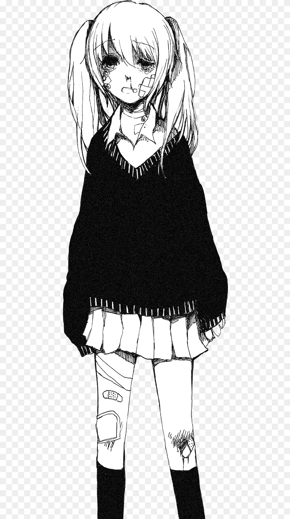 Transparent Anime Girl Anime Girl Depressed Transparent, Book, Comics, Publication, Manga Png Image