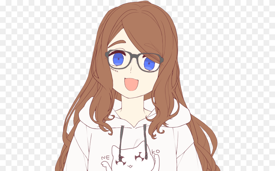 Anime Girl With Brown Hair Cartoon, Woman, Person, Female, Adult Free Transparent Png