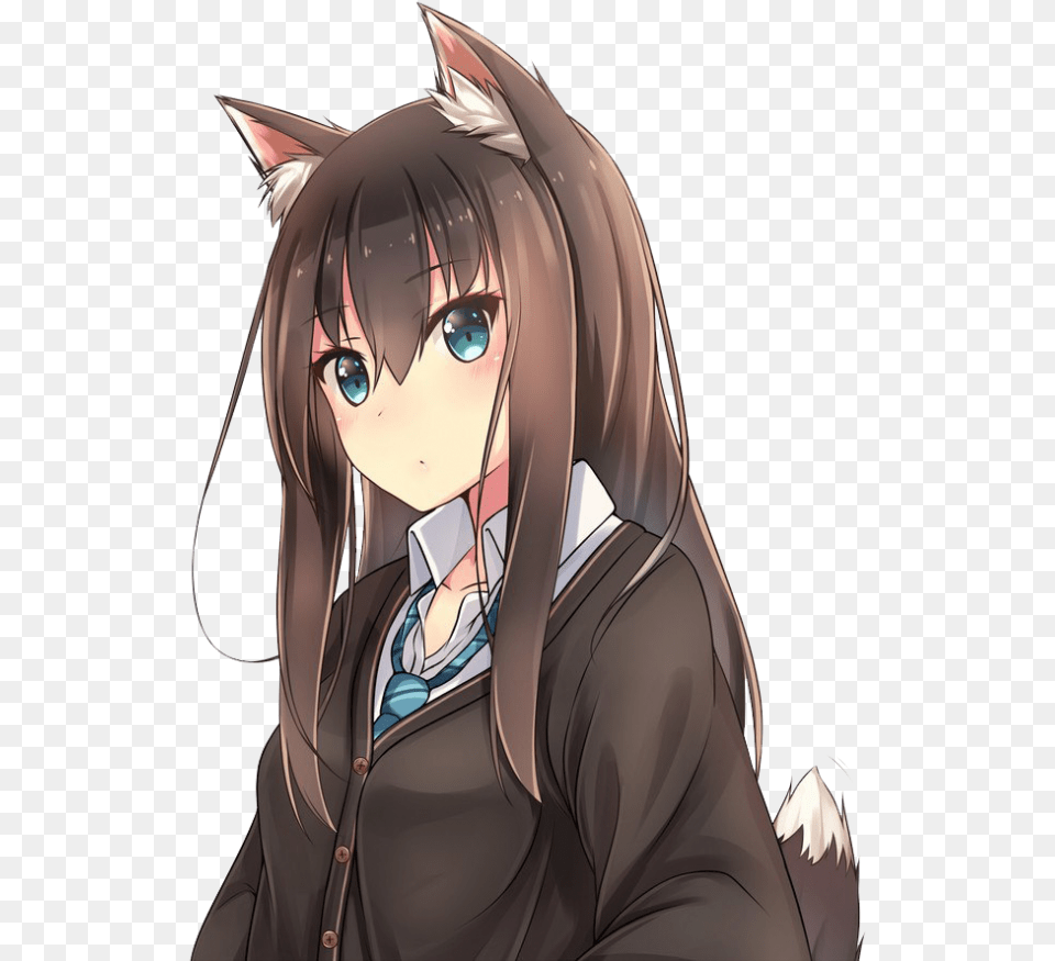 Transparent Anime Girls Wolf Cute Anime Girl, Publication, Book, Comics, Adult Free Png