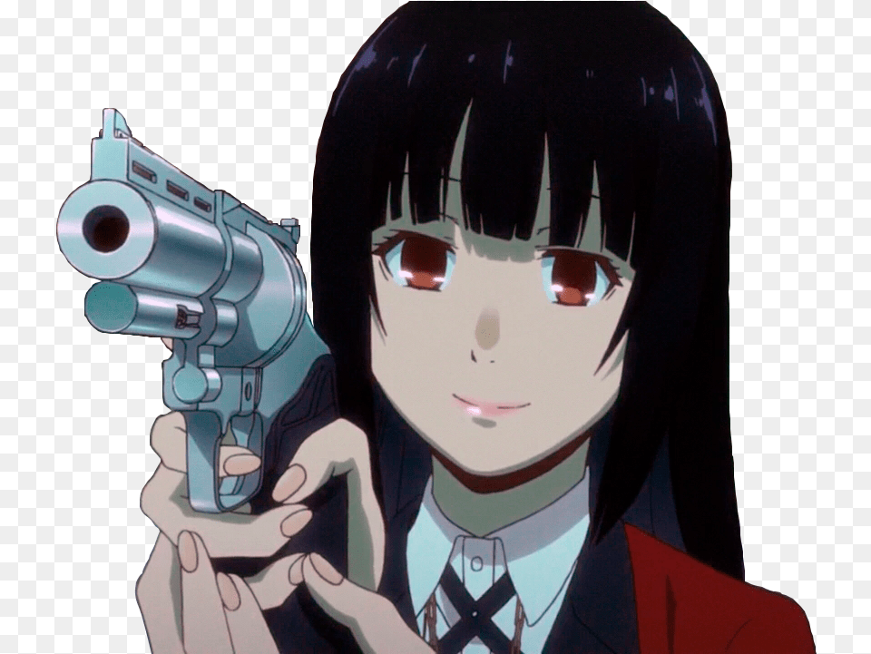 Transparent Anime Gun Anime Girl With Gun Meme, Book, Comics, Publication, Adult Free Png Download