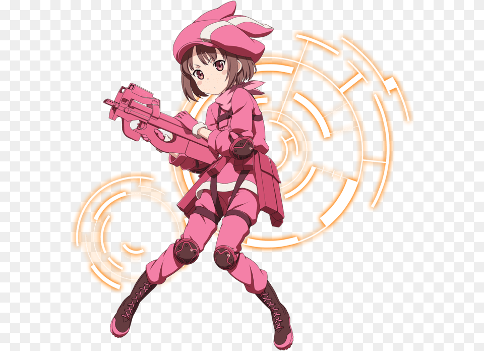 Transparent Anime Gun Llenn Sao Md, Book, Publication, Comics, Baby Free Png Download