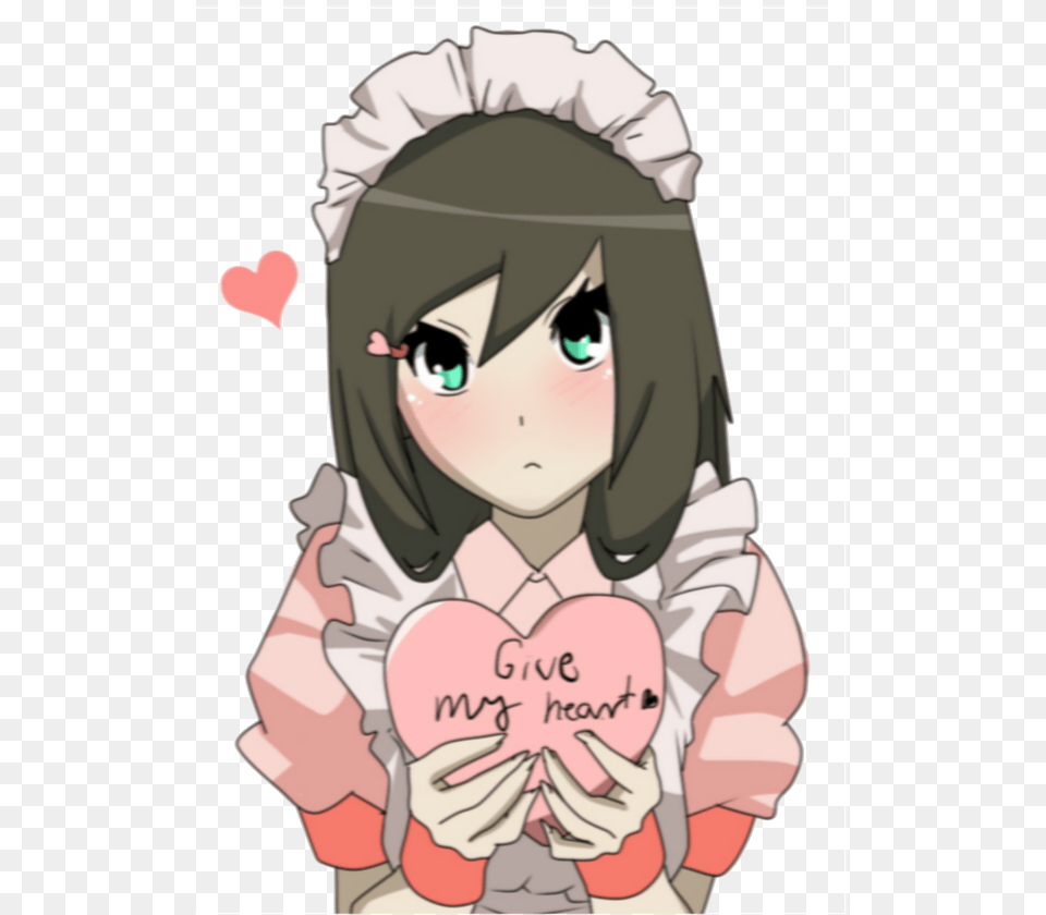 Transparent Anime Heart Anime I Give You My Heart, Book, Comics, Publication, Baby Png Image