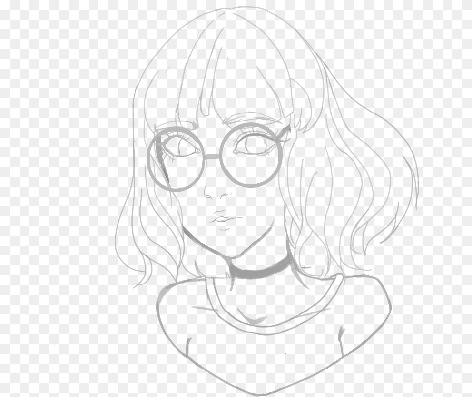 Transparent Anime Lineart Lineart Girl With Glasses, Adult, Wedding, Person, Female Png Image