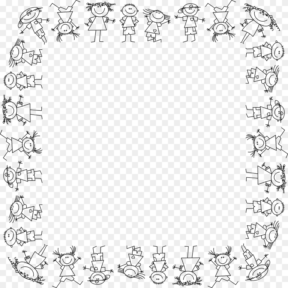 Transparent Ant Clip Art Kids Clipart Frames Black And White, Gray Free Png Download