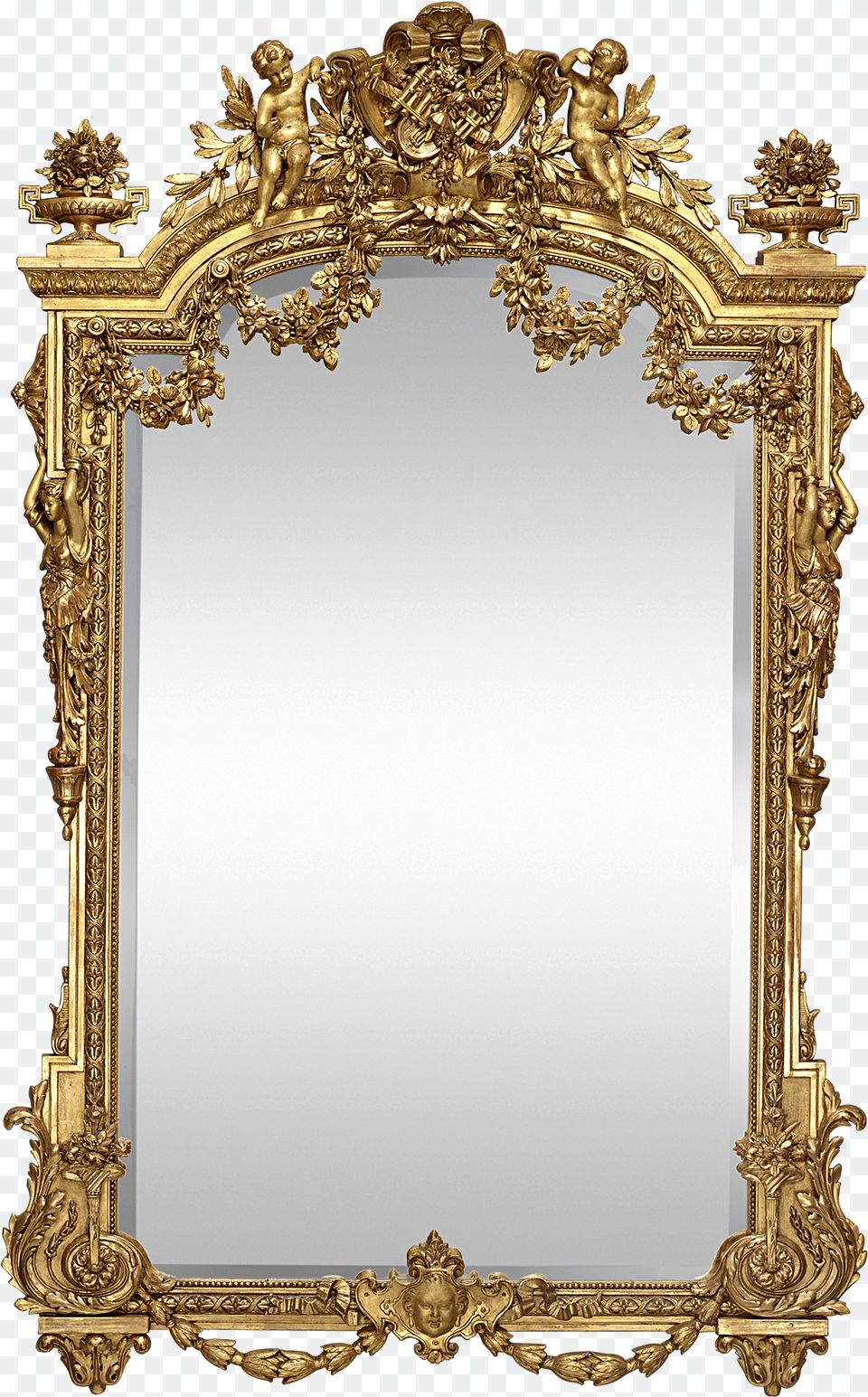 Transparent Antique Mirror Gold Napoleon Mirrors, Photography, Person, Gate Free Png Download