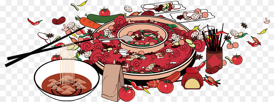 Transparent Appetizers Clipart Chinese Hot Pot Illustration, Meal, Food, Publication, Book Png Image