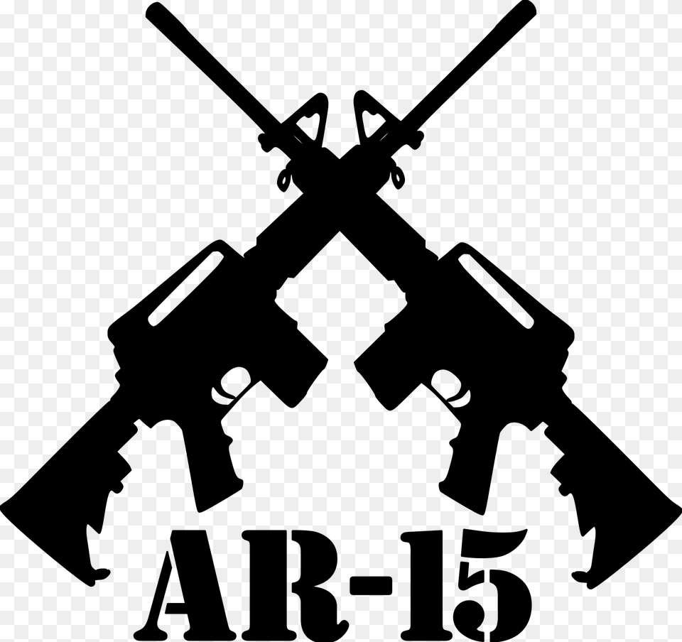 Transparent Ar 15 Crossed Guns, Gray Png Image