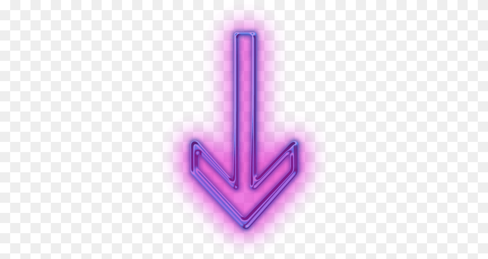Arrow Icon Arrow Pointing Down Cool, Light, Neon, Purple, Food Free Transparent Png