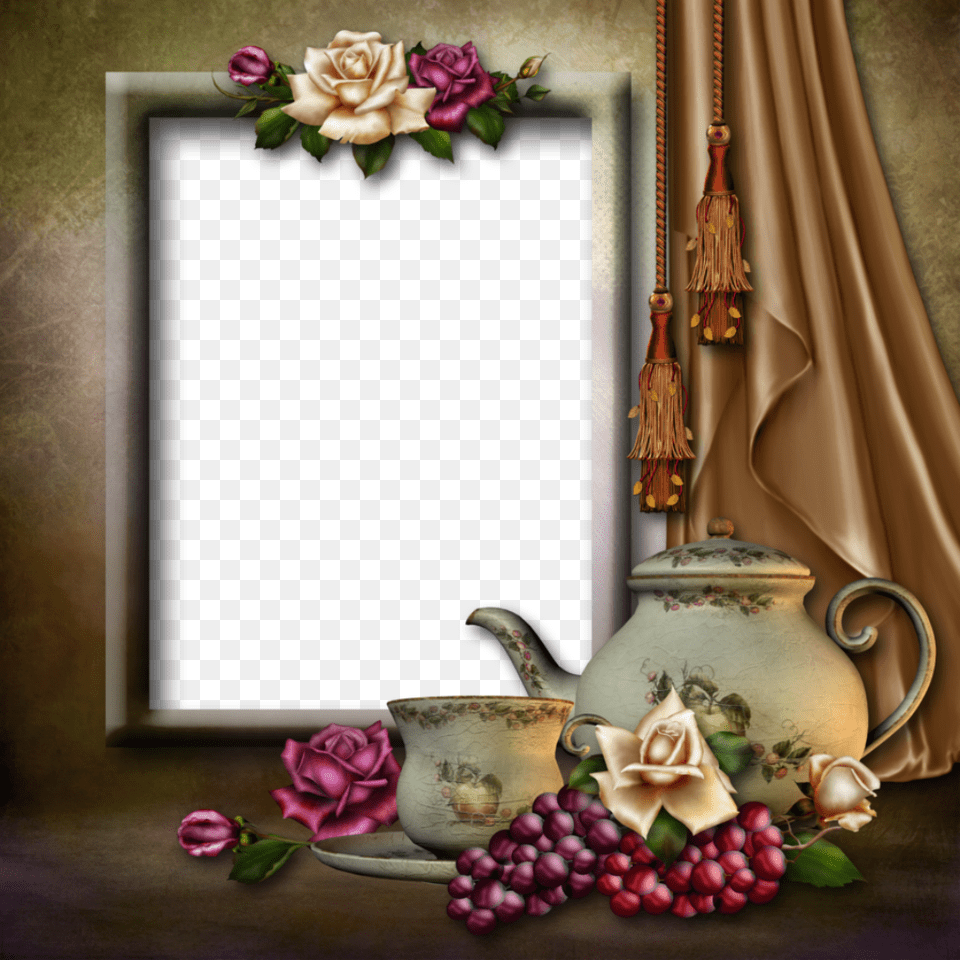 Transparent Art Frame Gallery Yopriceville High Art Photo Frame, Flower, Flower Arrangement, Plant, Pottery Free Png Download