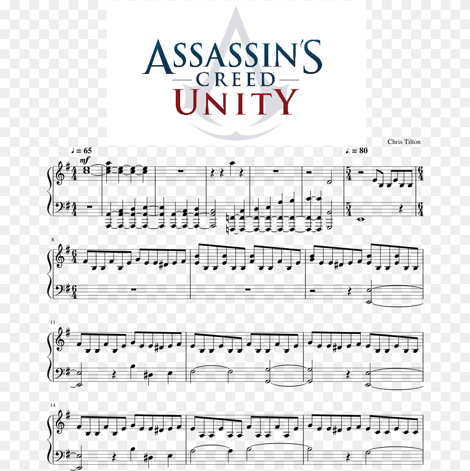 Transparent Assassin S Creed Unity Piano Sheet Music Intense Mary Had A Little Lamb, Text Png Image