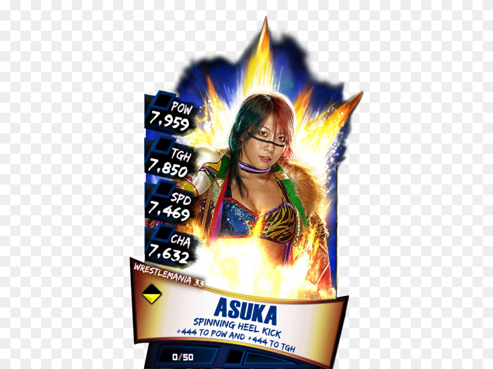 Transparent Asuka Wwe Wwe Supercard Wrestlemania, Advertisement, Poster, Adult, Female Free Png Download