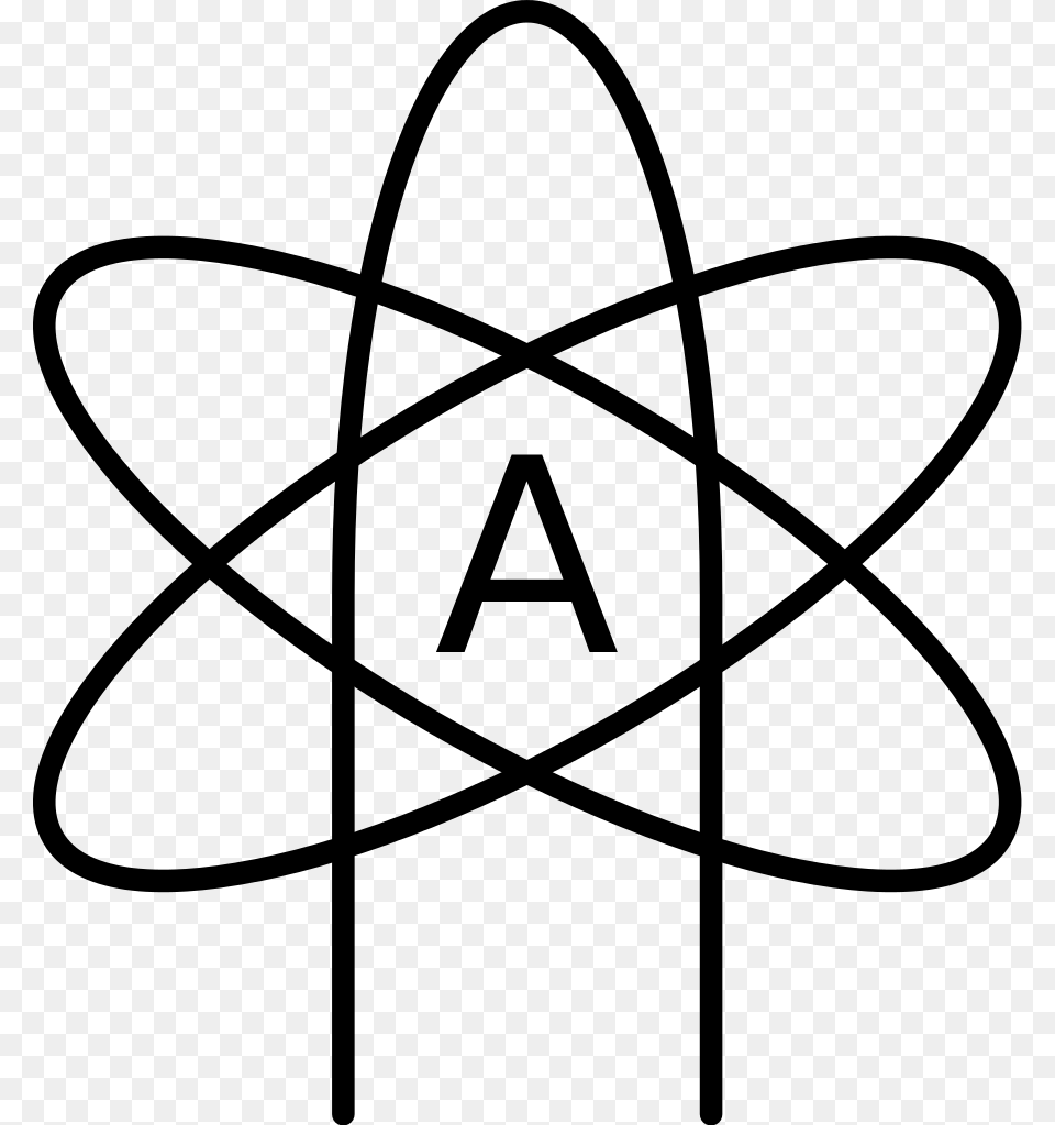 Transparent Atheist Symbol Atom Logo, Gray Free Png