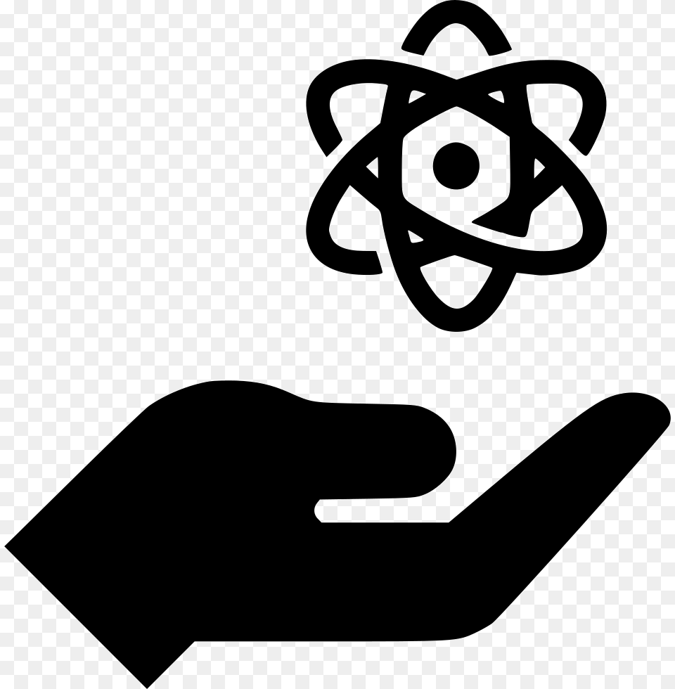 Transparent Atom Atom In Hand, Stencil, Symbol, Device, Grass Free Png Download