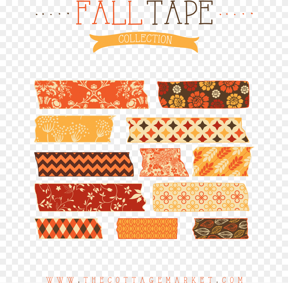 Transparent Autumn Digital Washi Tape, Home Decor, Advertisement, Poster, Pattern Png