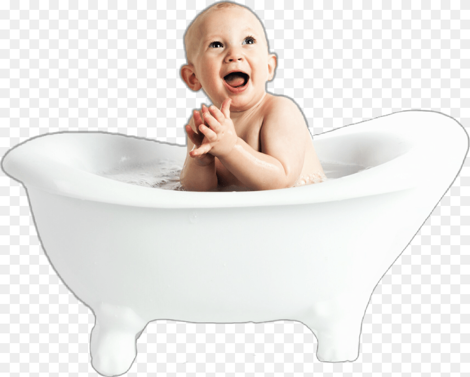 Transparent Baby Bath Clipart Bathing, Bathtub, Person, Tub, Head Free Png Download