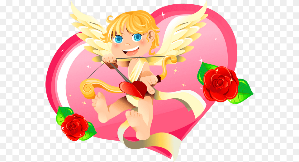 Baby Cupid Clipart San Valentn 2018 Amigos, Face, Head, Person, Flower Free Transparent Png