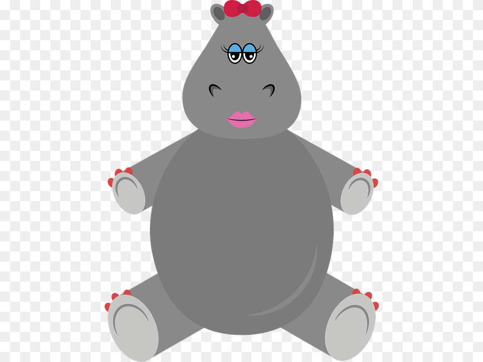 Baby Hippo Hipopotamo Menina, Plush, Toy, Snowman, Snow Free Transparent Png