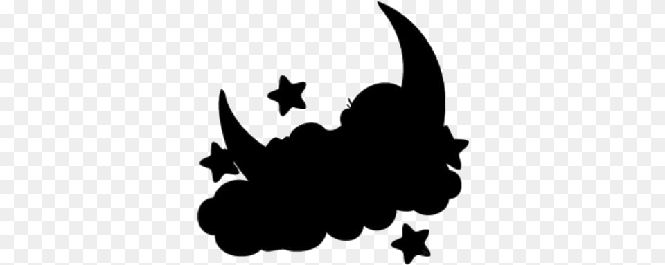 Transparent Baby Sleeping On Crescent Moon Silhouette Png