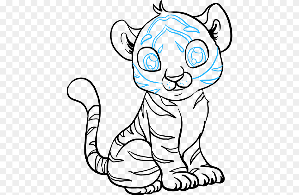 Transparent Baby Tiger Draw A Baby Tiger, Pattern, Art, Outdoors Png Image