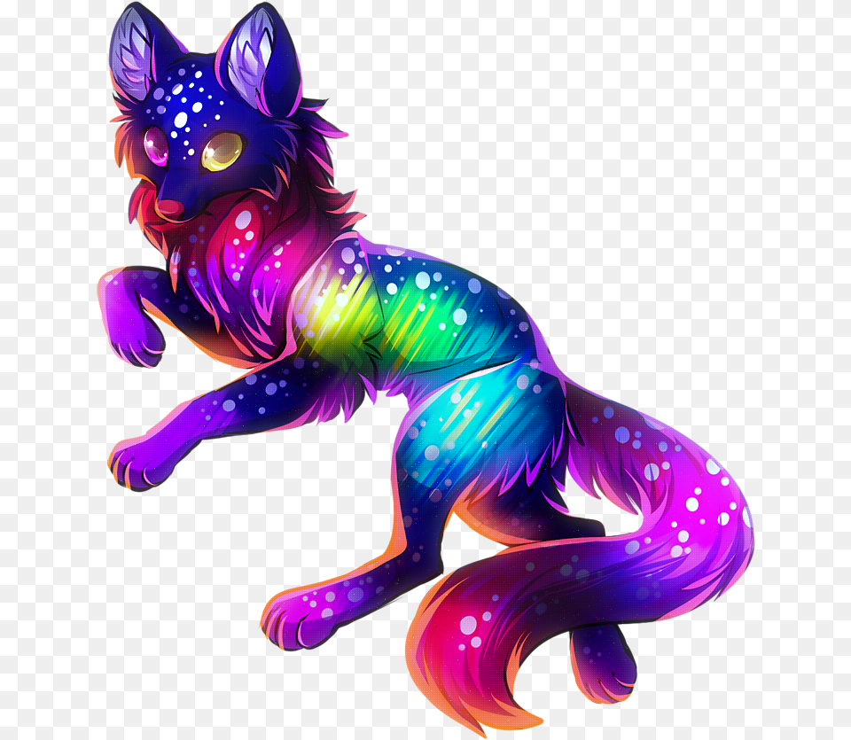 Transparent Baby Wolf Rainbow Wolf Anime, Purple, Animal, Dinosaur, Reptile Png Image